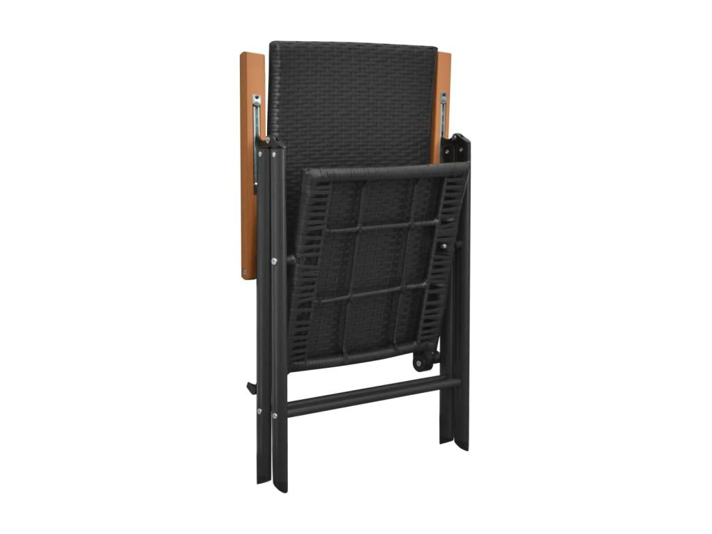 Ensemble de salle à manger de jardin 7 pcs Noir et marron 4