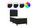 Sommier à Homzora de lit matelas et LED Noir 90x200 Velours