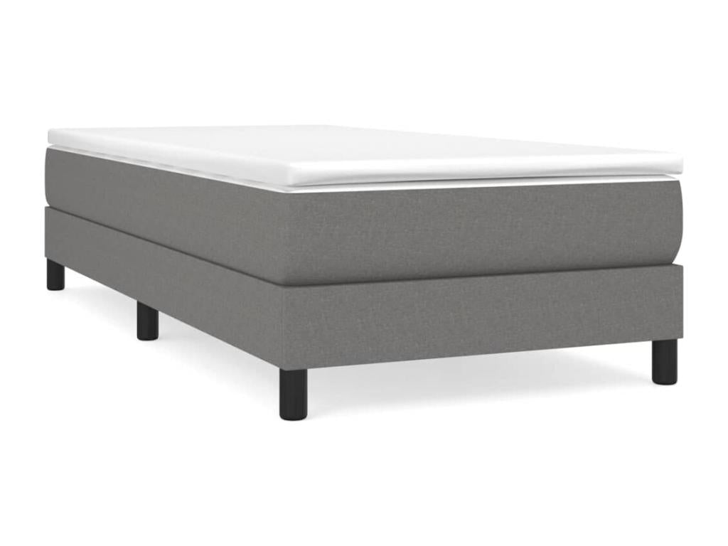 Lit à sommier tapissier avec matelas Gris foncé 80x200 cm Tissu