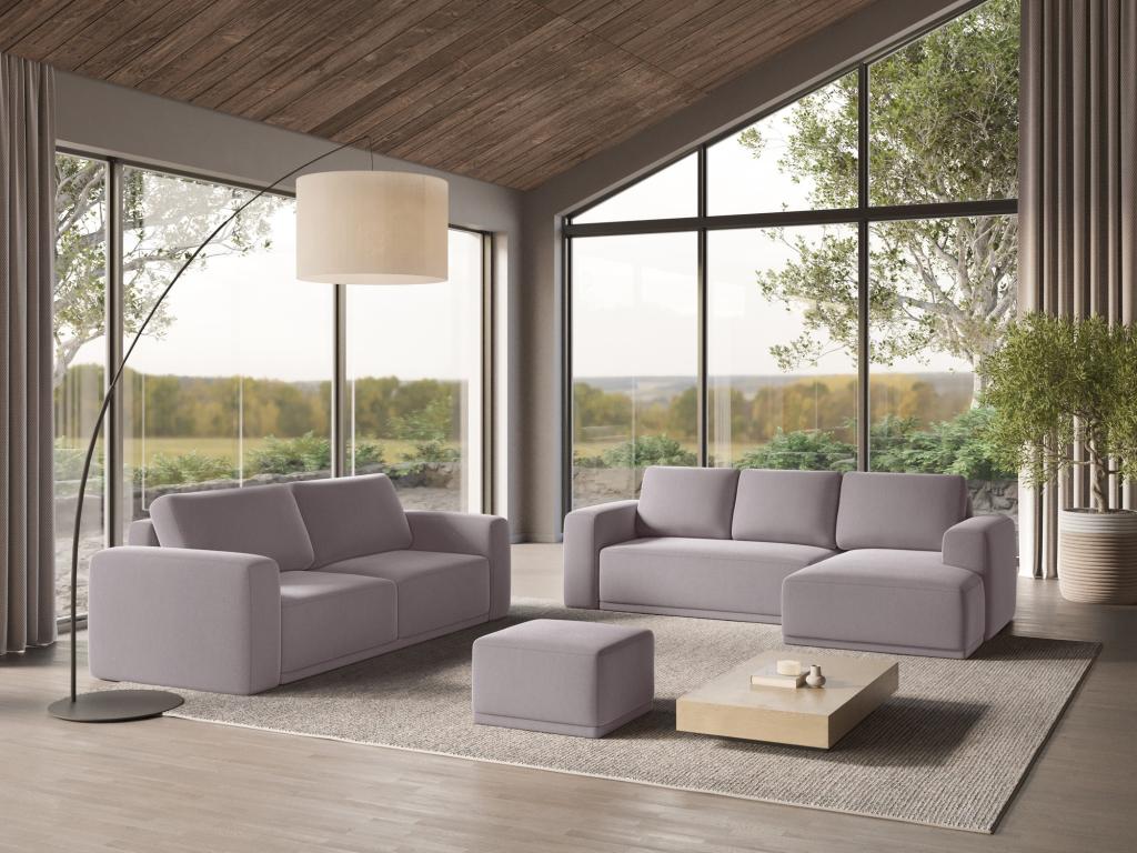 Canapé d'angle droit convertible en velours - lavande - Homzora