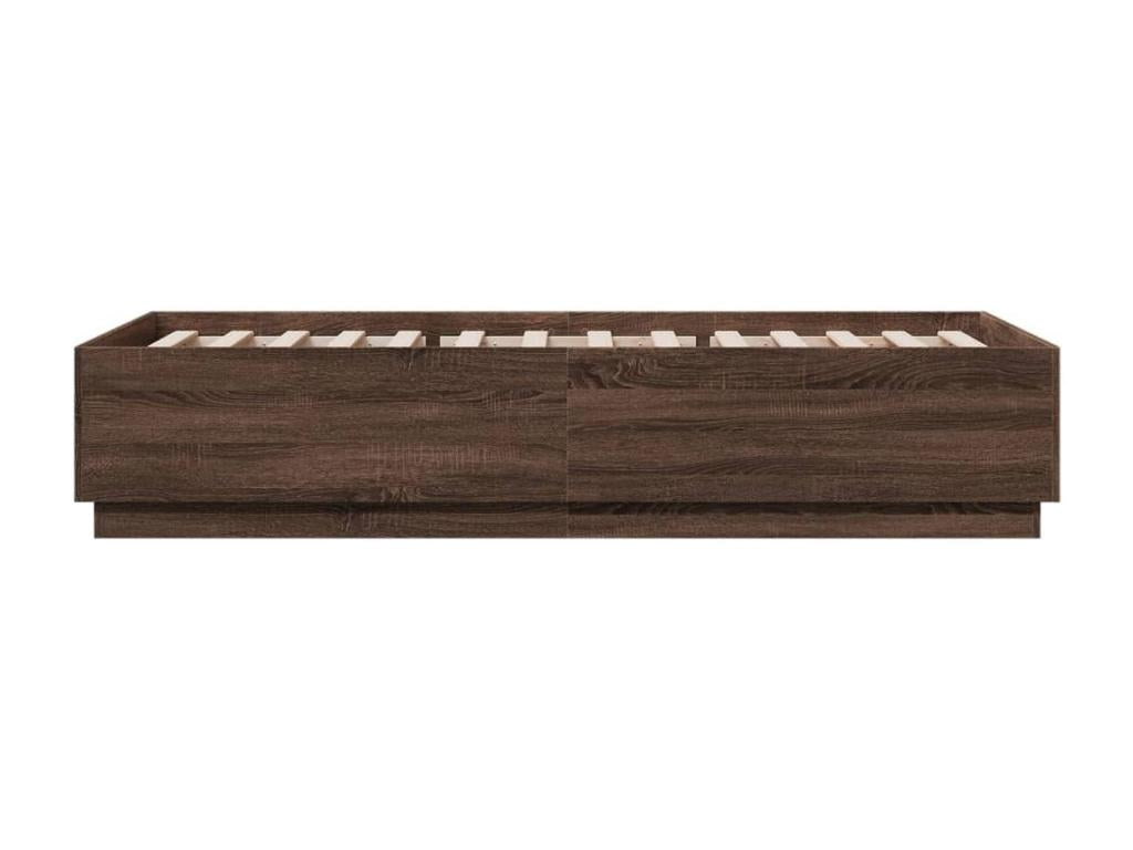 Cadre de lit chêne marron 100x200 cm bois d'ingénierie