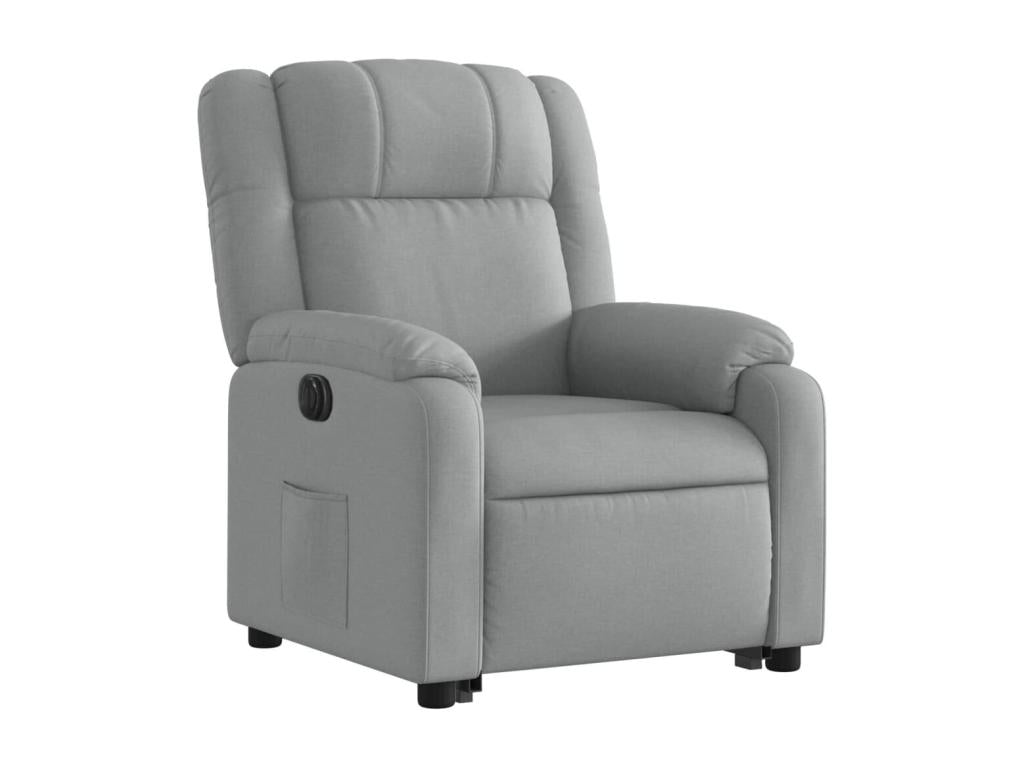 Fauteuil inclinable électrique gris clair tissu