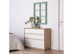 Commode en bois blanco 100x79 cm-Homzora