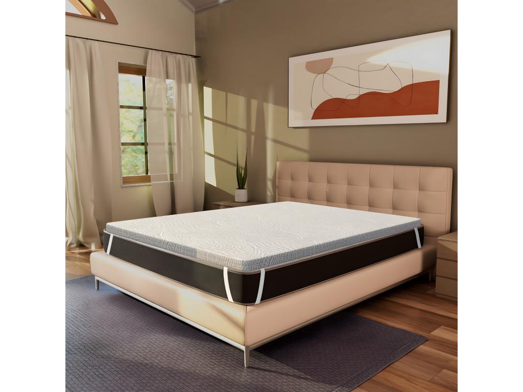 Surmatelas 170x200 en Doucezen - haut de 7 cm déhoussable zones différenciées - Topper One H7