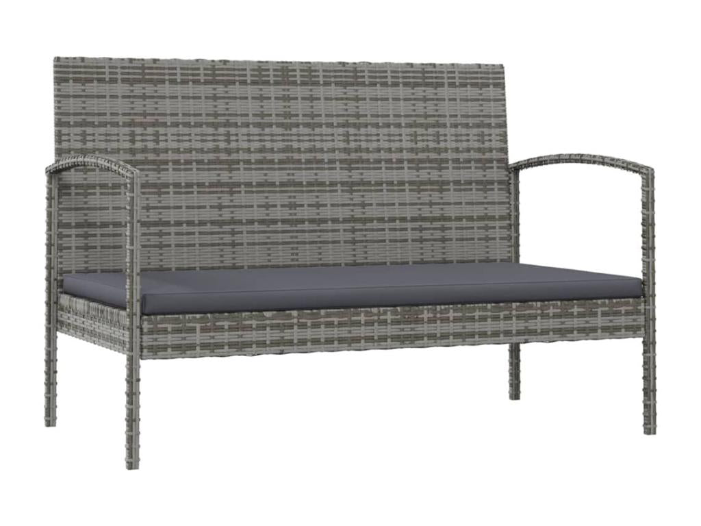 Salon de jardin 8 pièces avec coussins résine tressée gris