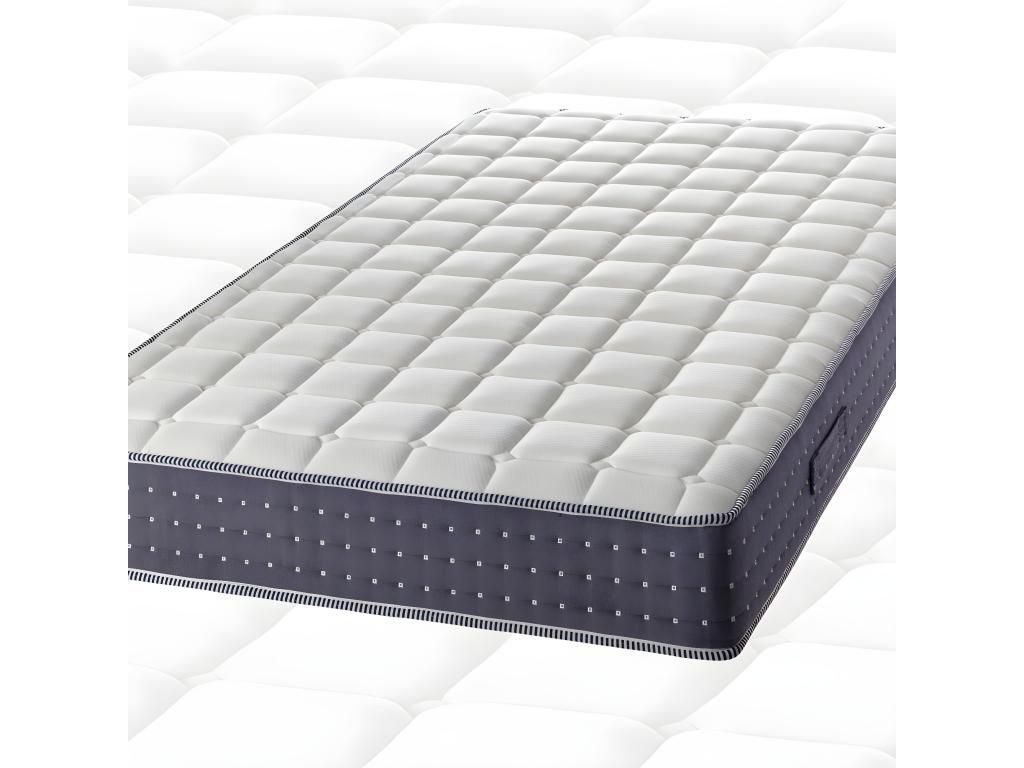 Doucezen - Pack Matelas 140x190 Sommier Tapissier Démontable 2x20 Doucezen Anthracites Pieds Argent 15cm