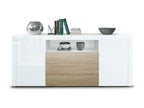 Buffet Laqué Blanc Et aspect Chêne LxHxP 167x72x35