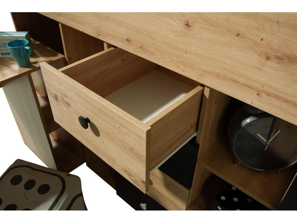 SMART 3P Lit superposé 248.5/123/93 Homzora/noir