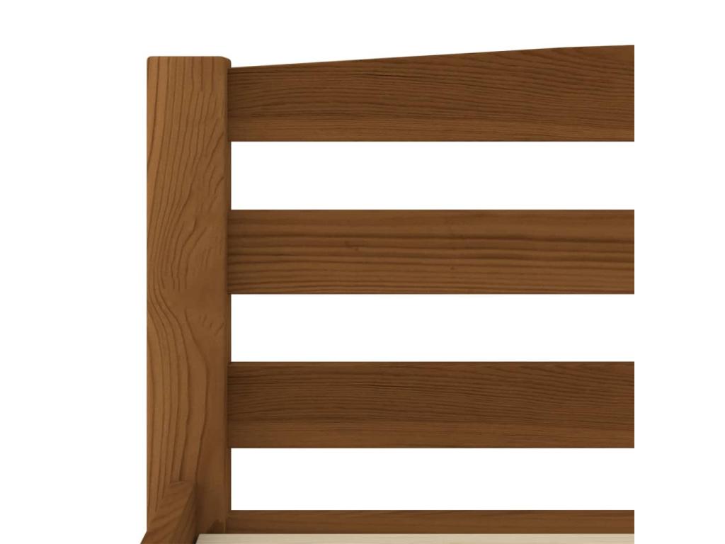 Lit Marron miel Bois de pin massif 180x200