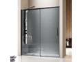 Paroi de douche fixe Porte coulissante Doucezen profil noir mat verre fumé 110 cm Sans paroi latérale