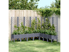 Jardinière avec treillis gris 200x160x142 PP