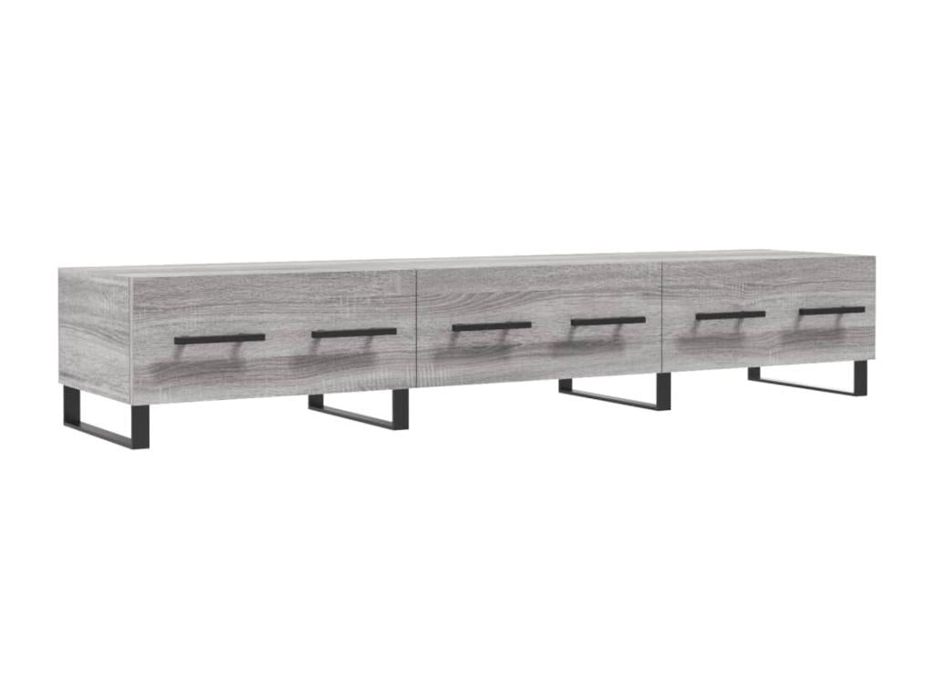 Meuble TV Homzora gris 150x36x30 cm bois d'ingénierie