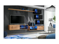 Ensemble meuble TV mural Switch XXIV - L 260 x P 40 x H 170 cm - Marron et noir