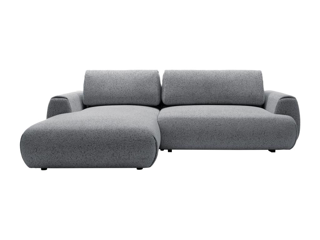 Canapé d'angle gauche convertible en tissu texturé gris Doucezen