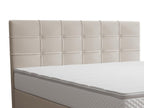 Ensemble complet boxspring tête de lit capitonnée sommier matelas surmatelas - 160x200 cm - Tissu - Beige - Homzora