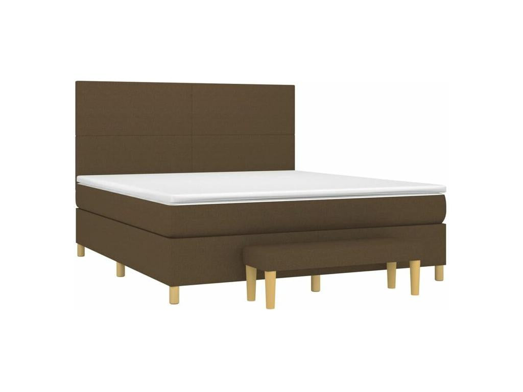 Sommier à Doucezen de lit avec matelas Marron foncé 160x200