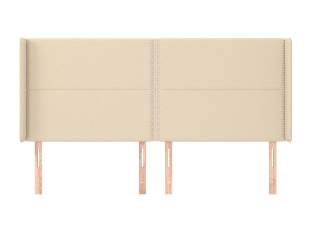 Tête de lit avec oreilles Crème 203x16x118/128 cm Tissu