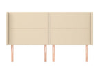 Tête de lit avec oreilles Crème 203x16x118/128 cm Tissu