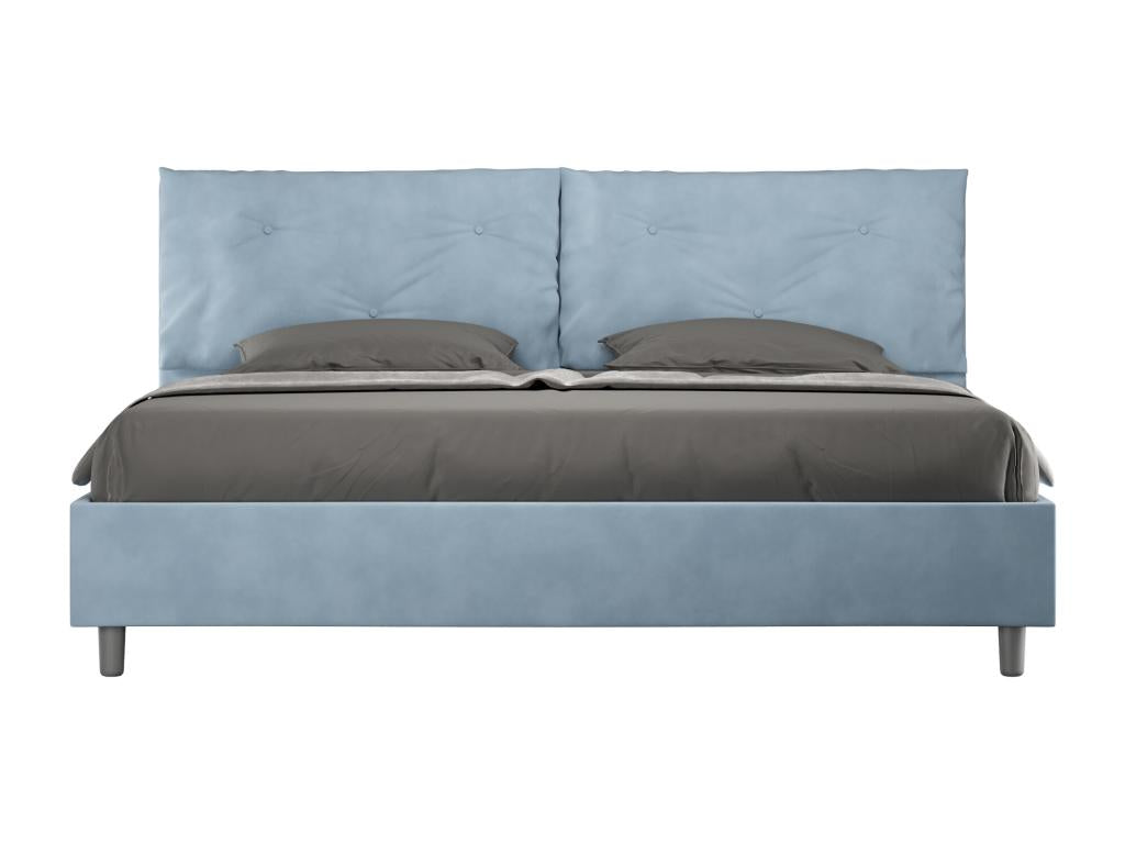 Lit Homzora size coffre rembourré 200x210 microfibre bleu clair Homzora Large