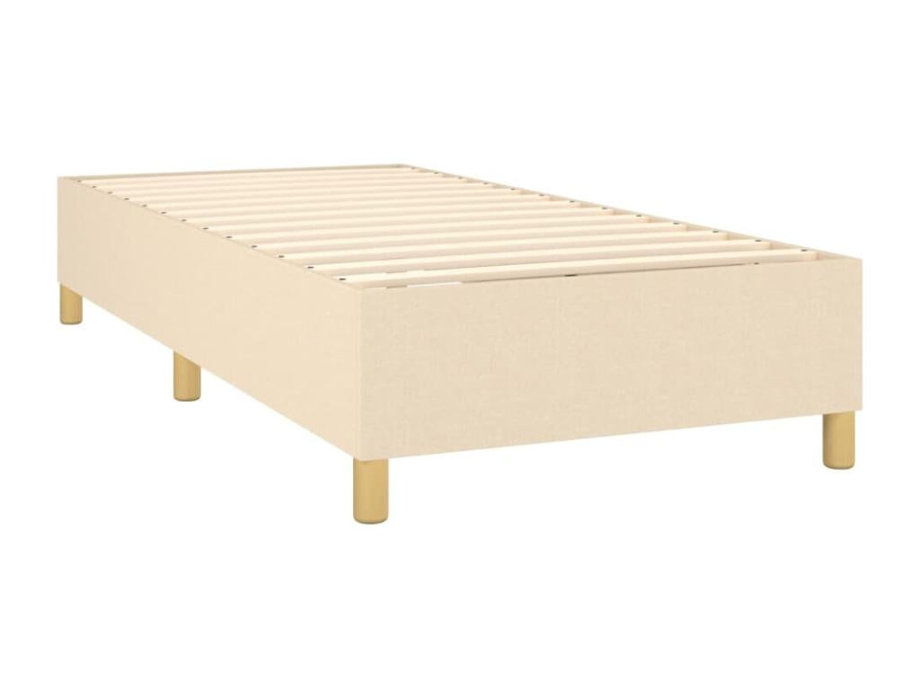 Lit à sommier tapissier avec matelas Crème 80x200 cm Tissu