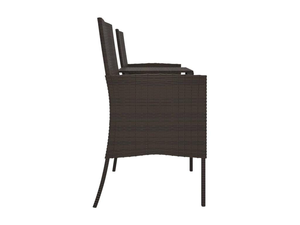 Canapé de jardin 2 places et table basse Résine tressée Marron