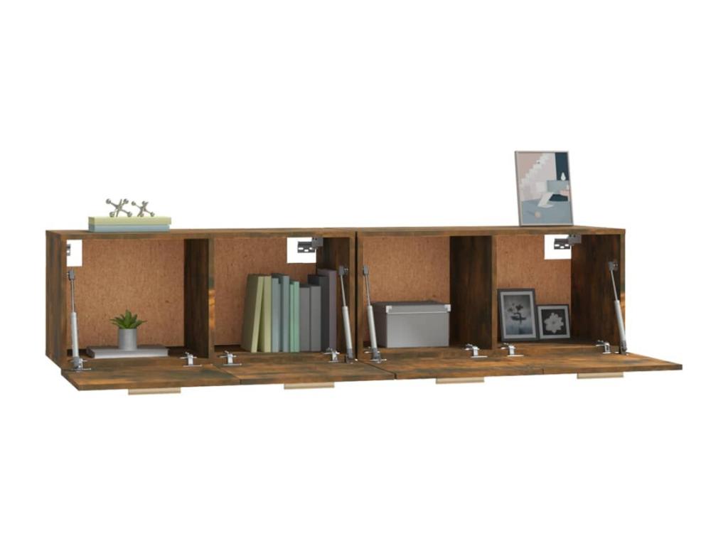 Armoires murales 2pcs Chêne fumé 80x35x36.5cm Bois d'ingénierie