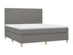 Lit à sommier tapissier avec matelas Gris foncé 180x200cm Tissu