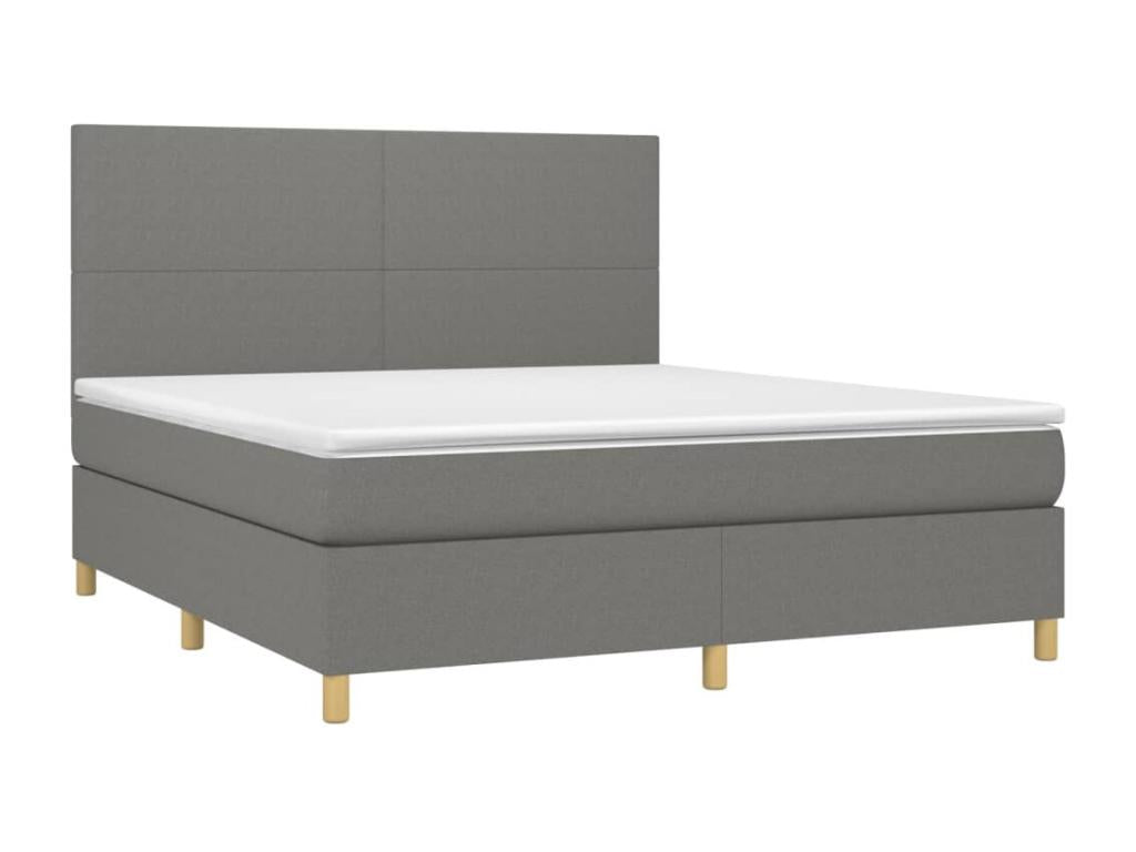 Lit à sommier tapissier avec matelas Gris foncé 180x200cm Tissu