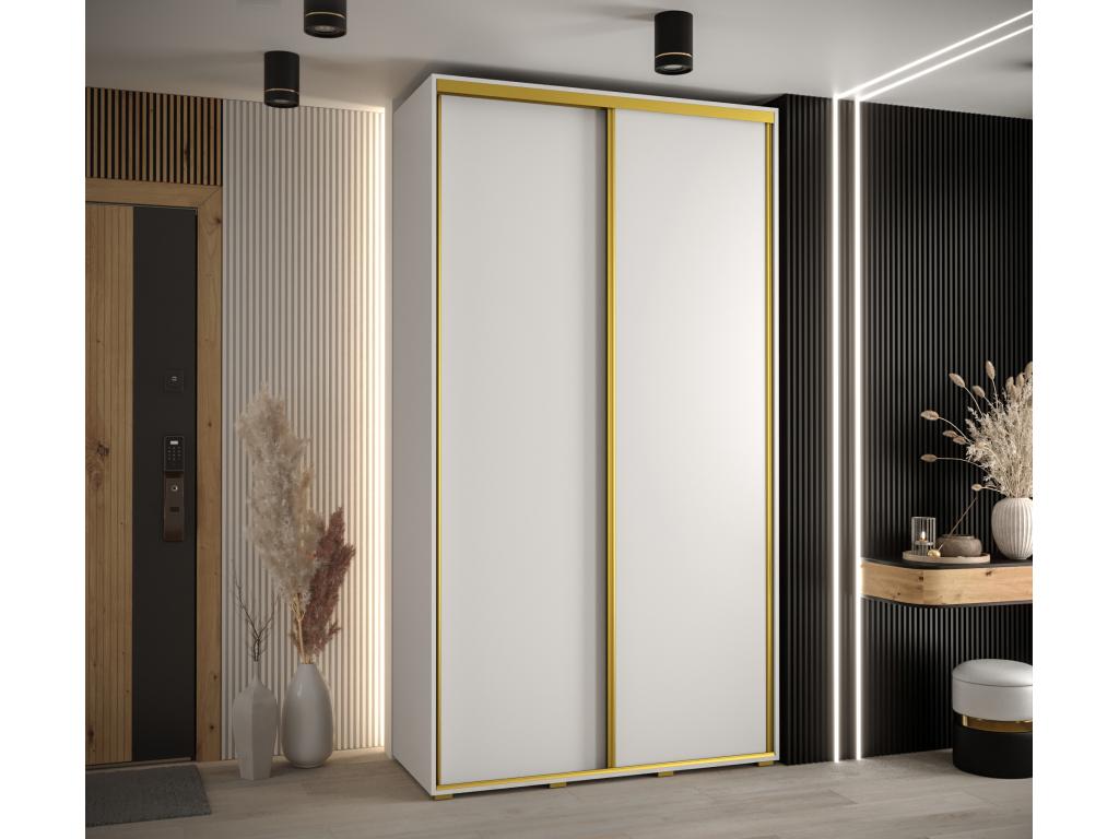 ARMOIRE Doucezen 1 À PORTES COULISSANTES 235.2/130/45 2 portes Blanc/Blanc/Or