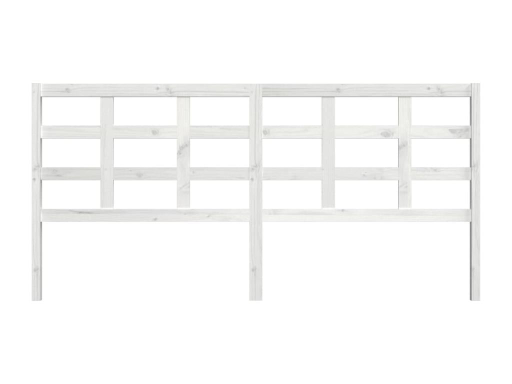 Tête de lit Blanc 205.5x4x100 cm Bois massif de pin