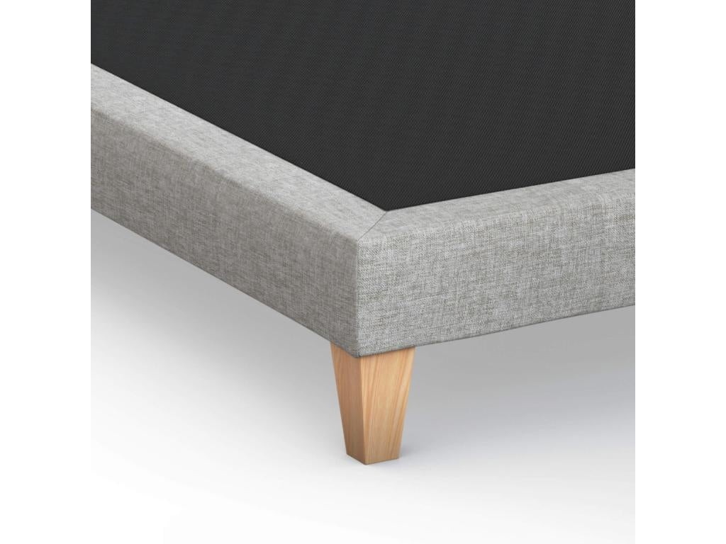 Sommier déco tapissier gris Doucezen 140x200