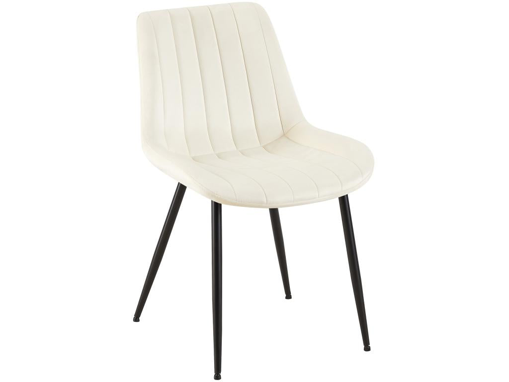 chaise salle à manger - Velours / Blanc - Crème - Doucezen