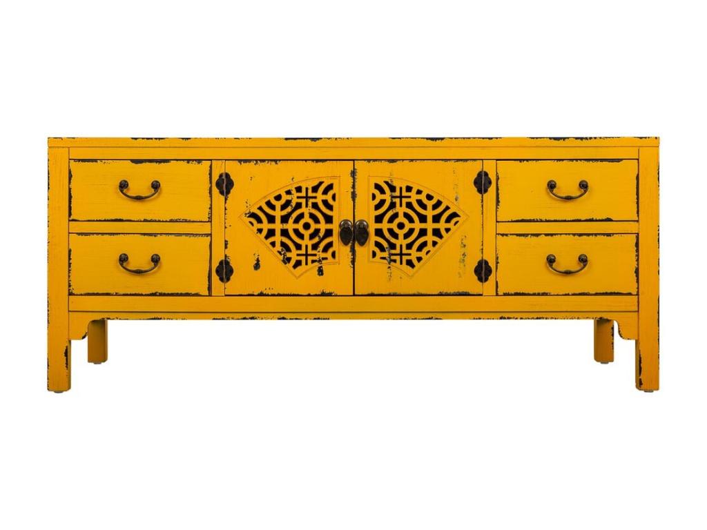 Buffet en bois jaune 120x40x50