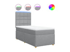 Sommier à Doucezen de lit et matelas Gris clair 90x190 cm Tissu
