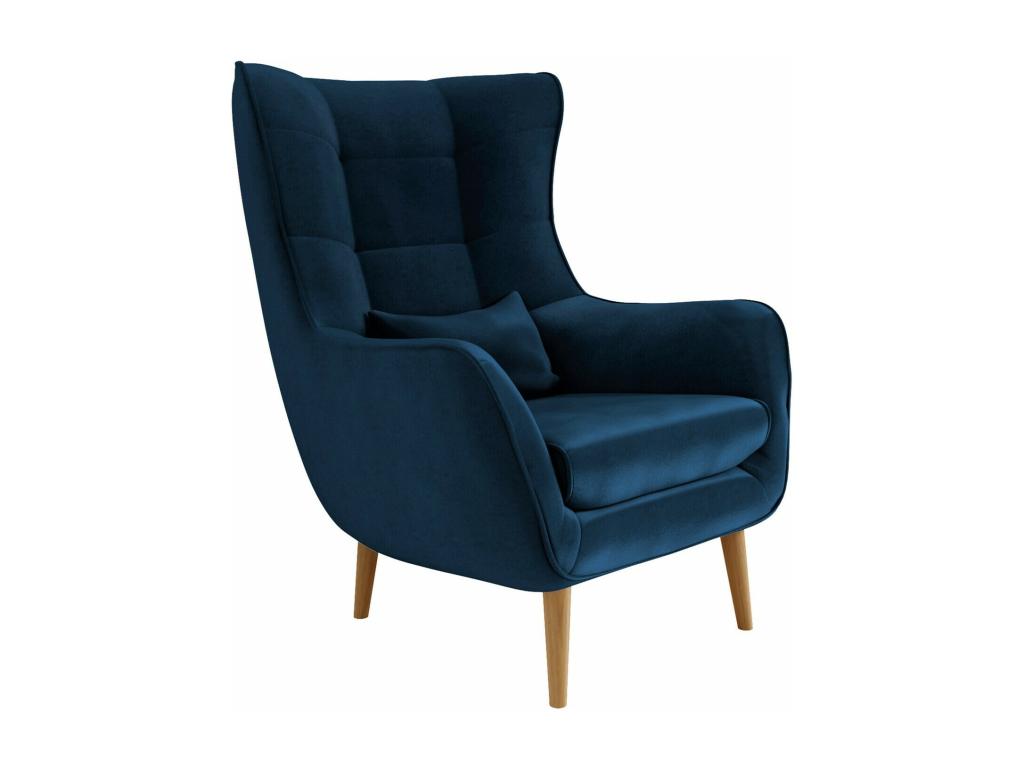 Fauteuil Doucezen 204 Bleu 106x80x95cm Tapisserie Pieds Bois