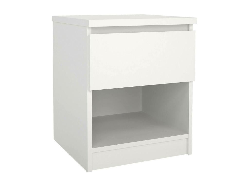Chevet Homzora Commode basse Table de nuit Étagère de chevet 40x40 h50 cm Blanc