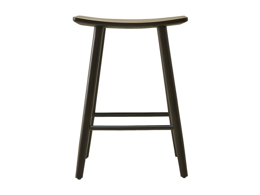 Tabouret en teck massif noir 65 cm