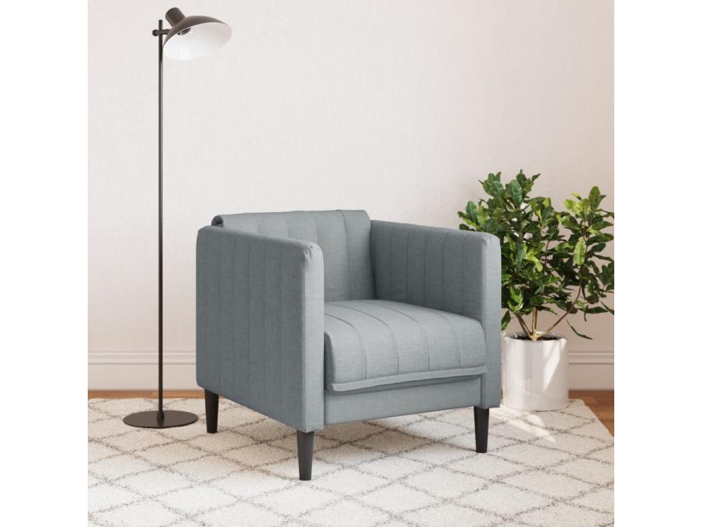 Fauteuil gris clair tissu