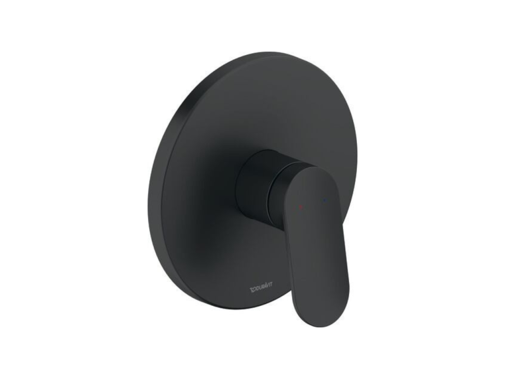 Façade robinet encastré 2 sorties Homzora sans inverseur noir mat