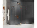 Cabine de douche droite 90x80 pivotante Doucezen COPPER BRUSHED couleur cuivre brossé accès de face
