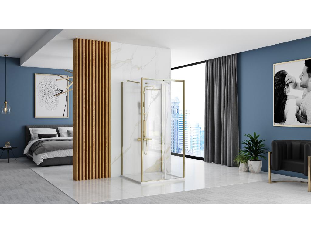 Cabine De Douche Murale Doucezen Rapid Doucezen 110x80 Gold