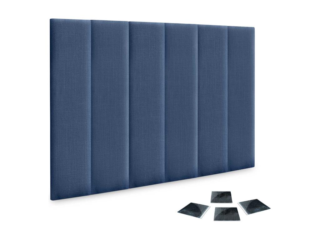 Doucezen Ensemble de 6 Panneaux muraux en lin autocollants absorption acoustique protection contre les chocs et Têtes de Lit Bleu Marine 60x30cm x6
