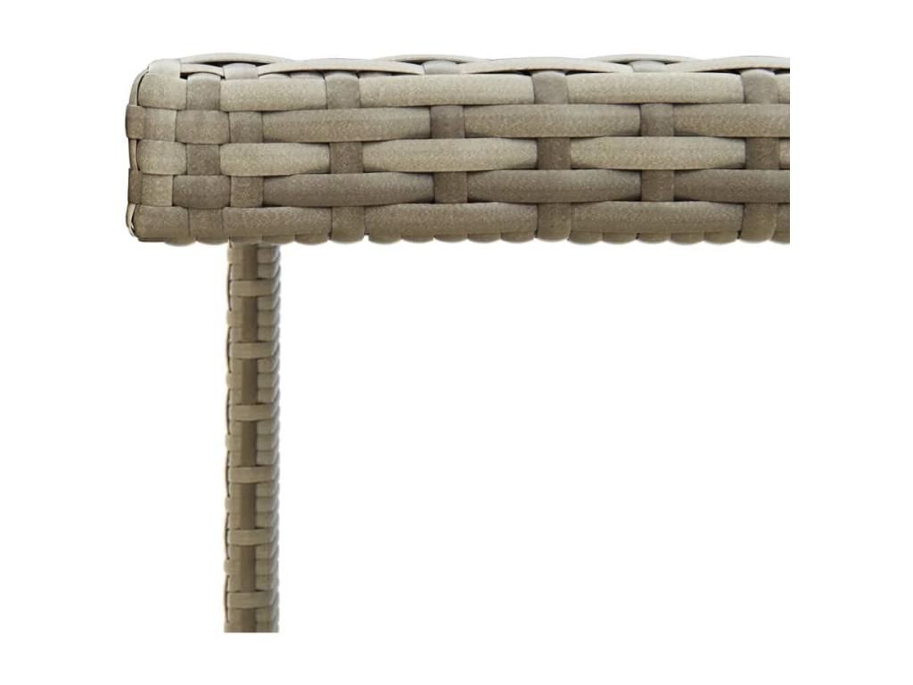 Table de jardin Gris 109x107x74 cm Résine tressée et verre