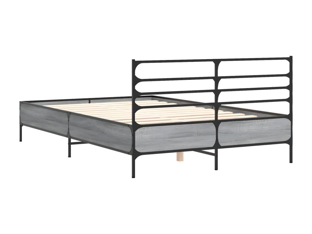 Cadre de lit sans matelas Homzora gris 140x200 cm