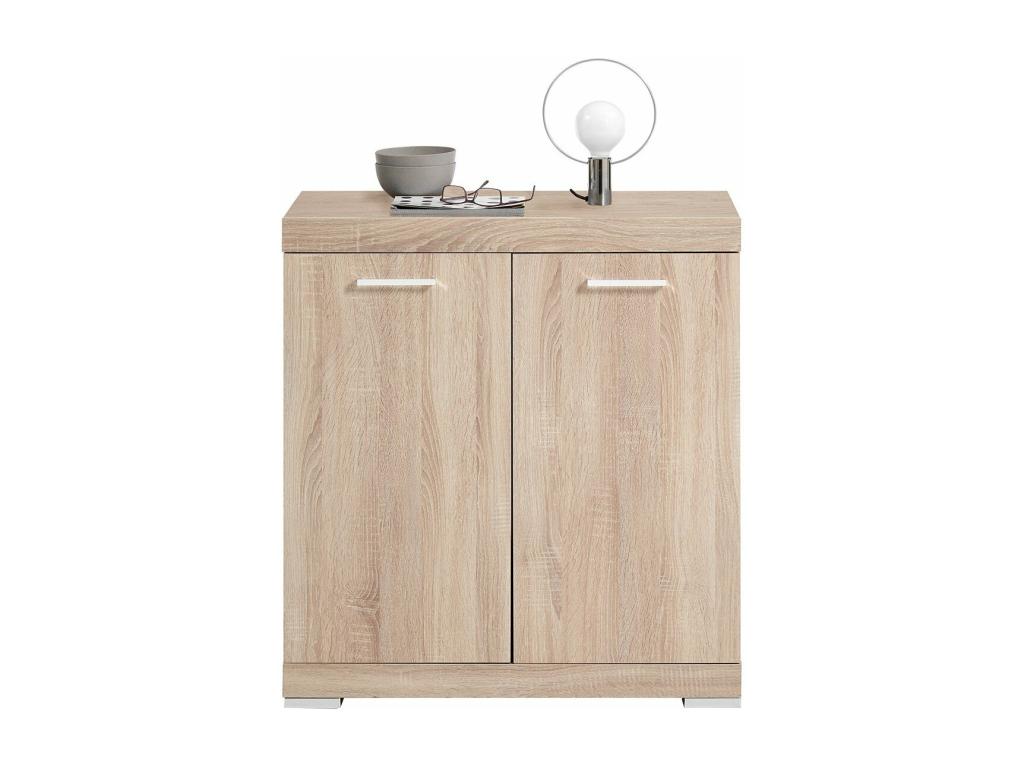 Commode 2 Portes Design Doucezen 89cm Chêne Clair
