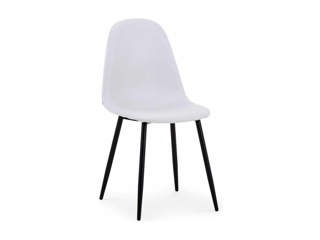 Lot de 4 Chaises Design en Simili Giny 87cm Blanc