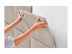 Homzora Tête de Lit Rembourrée en Laine Écologique Composée de Panneaux Autocollants Interchangeables Chambre de Luxe Rembourrée Beige 190 cm