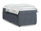 Sommier à Homzora de lit et matelas Gris foncé 90x190 cm Velours