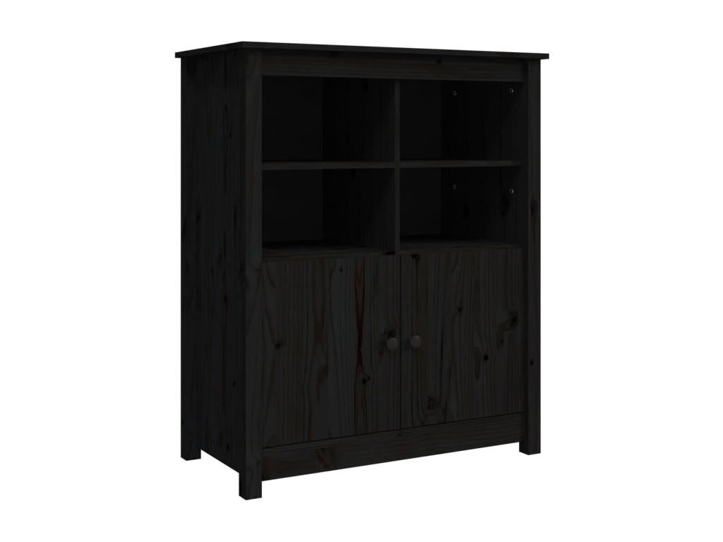 Buffet Noir 83x41.5x100 cm Bois massif de pin