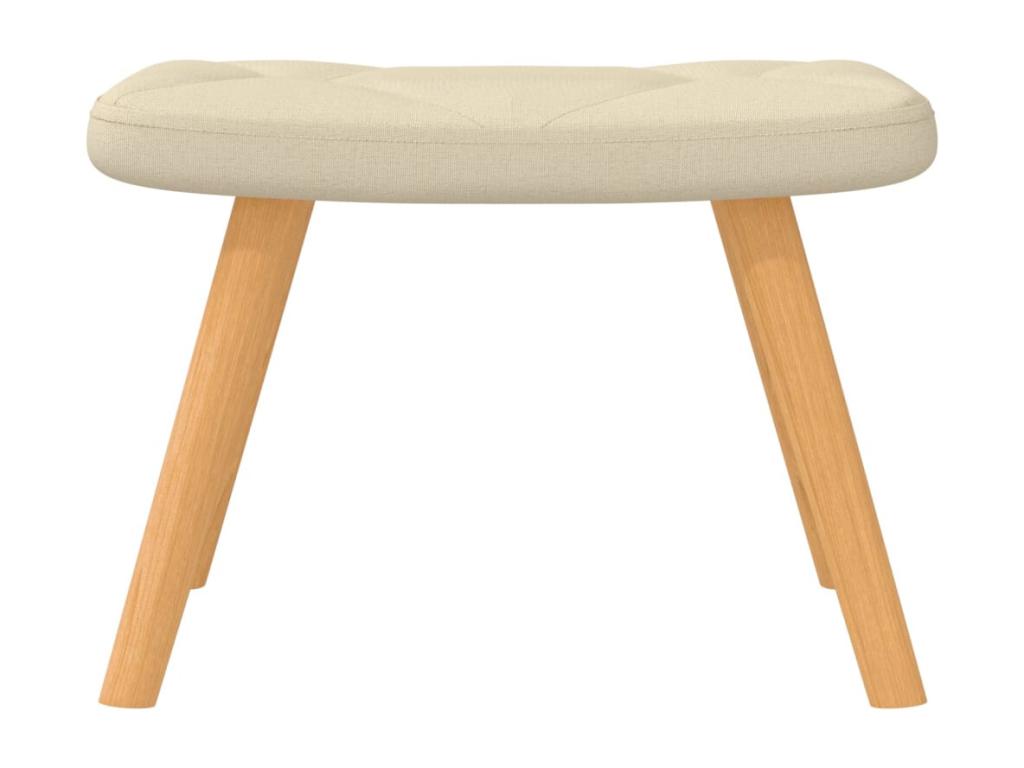 Chaise à bascule avec repose-pied Crème Tissu